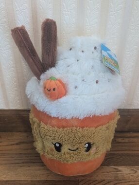 NWT LARGE SQUISHABLE pumpkin spice latte in orange